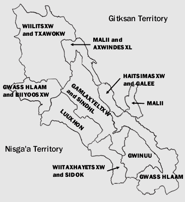 Map of Gitanyow House Territories
