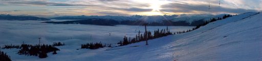 Mid Mountain late sun empty T-bar after last run.